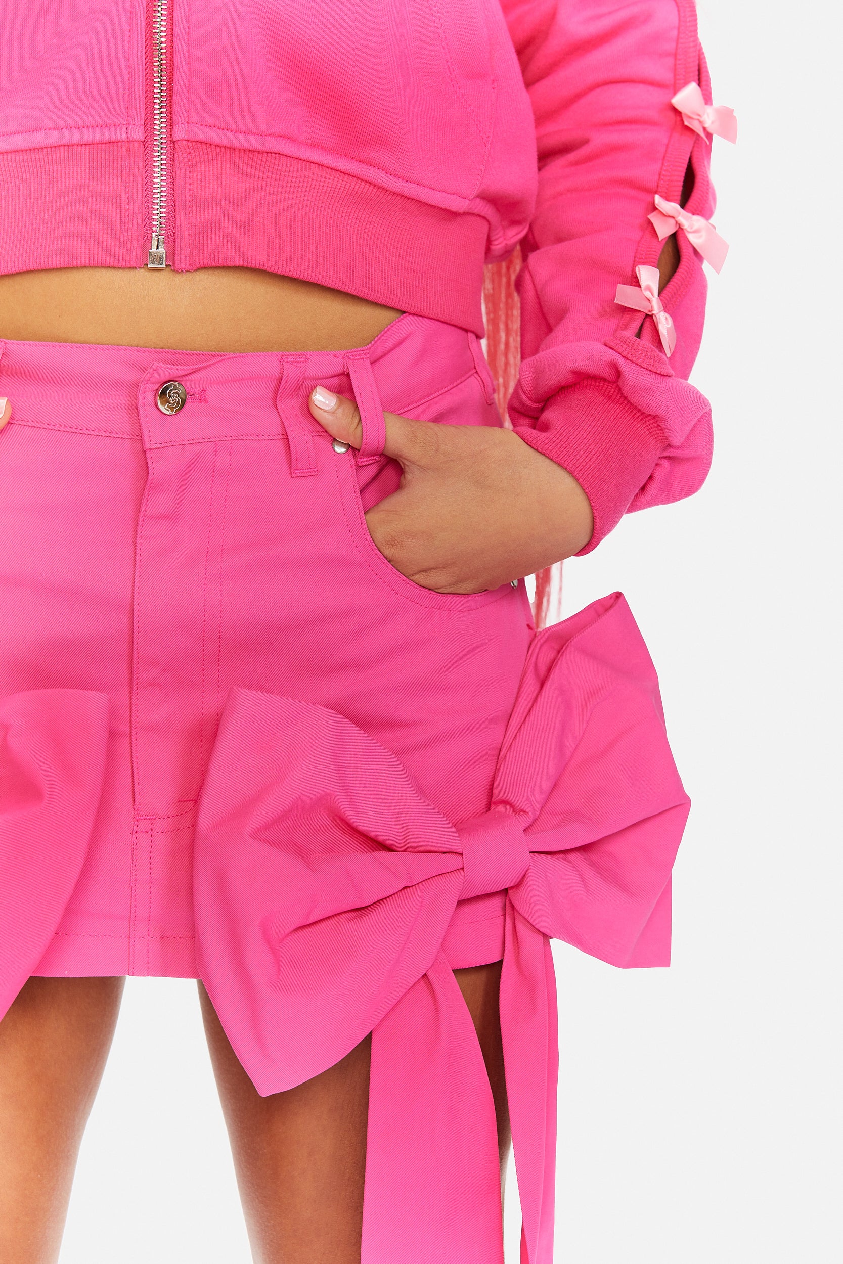 Giant Bow Mini Skirt in Pink by Marshall Columbia for Cash by Cash App Cash By Cash App